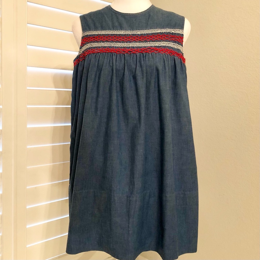 Vintage A Line smocked tunic top or mini dress